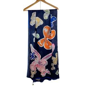 Rookie Bud Silk Bow-Print Scarf